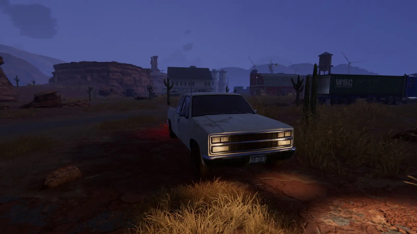 Crime Simulator Steam store screenshot used as the night-vision feed, checked 30 Oct 2026